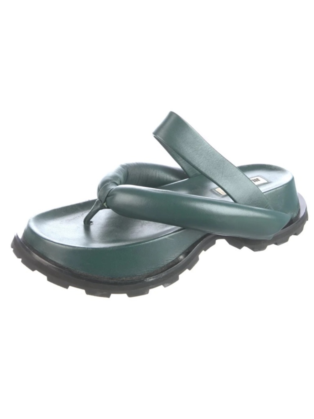 JIL SANDER Puffy Napa Leather Thong
Sandals Slides. Green. Crossover Straps.SZ10 - Picture 2 of 5